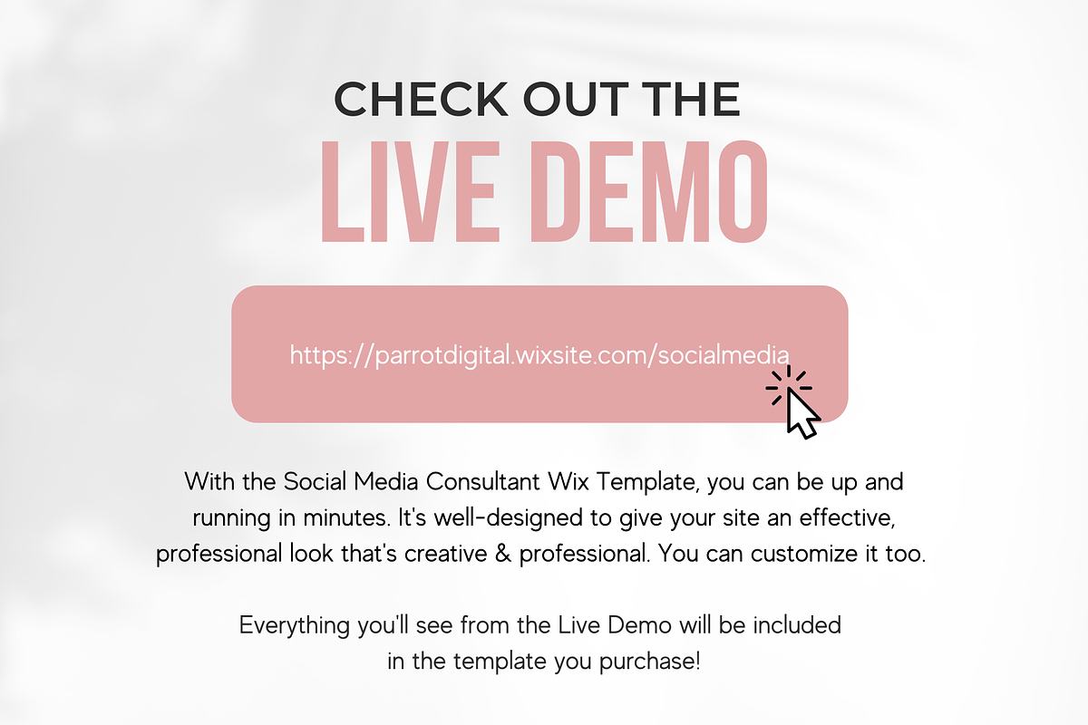 Social Media Consultant Wix Website, a Shopify Template by Parrot Designs (Photo 4 of 4)