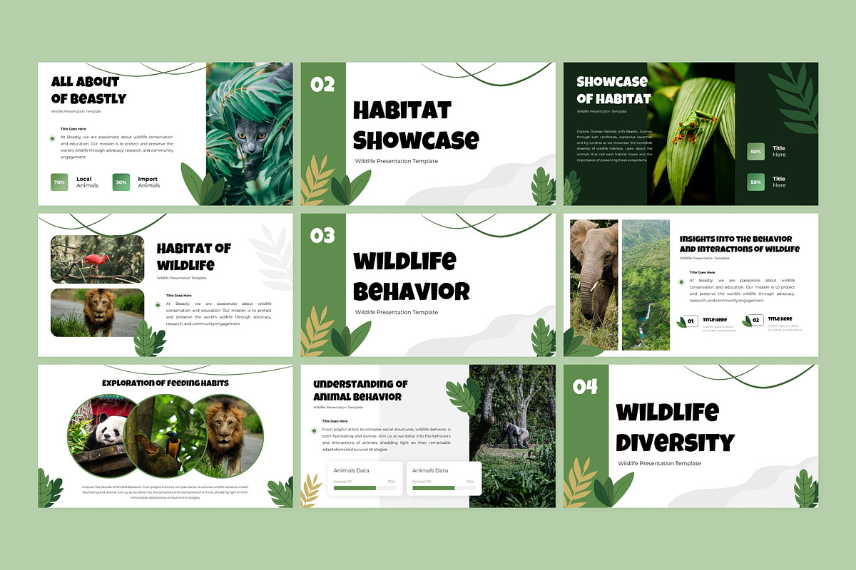 Wildlife Powerpoint Template, a Presentation Template by Eklip Studio (Photo 3 of 5)