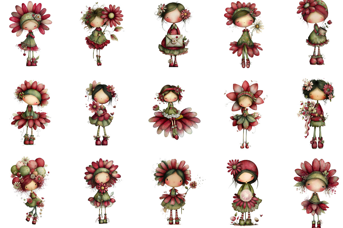 Quirky Daisy Girl Clip Art, an Illustration by designcity5 (Photo 2 of 5)
