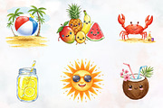 Happy Summer Clipart, an Illustration by RobertsArt (Thumbnail 2 of 7)
