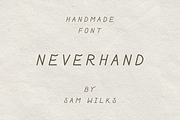 Neverhand Custom Handmade Font, a Handwritten Font by samwilksdesign (Thumbnail 1 of 3)