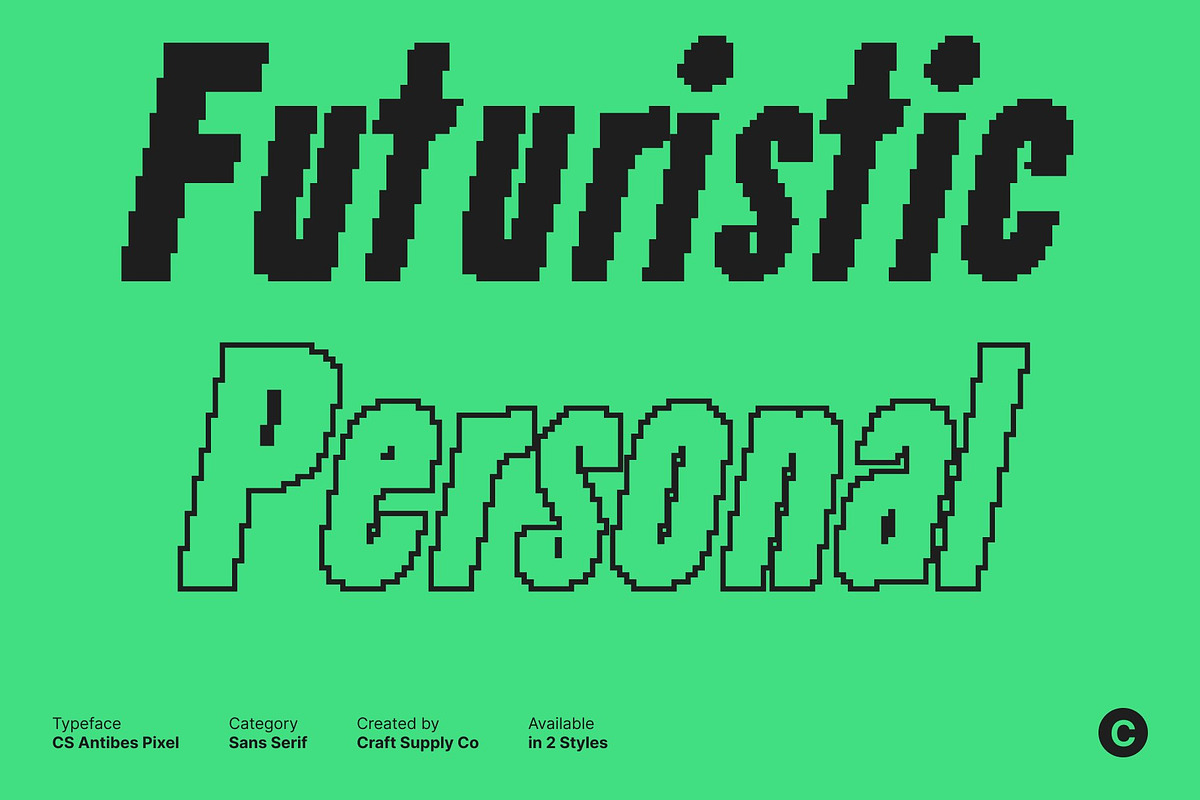 CS Antibes Pixel, a Sans Serif Font by Craft Supply Co. (Photo 4 of 8)