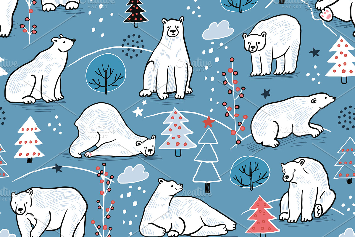 Polar bear, a Pattern Graphic by GooseFrol (Photo 5 of 8)