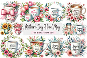 Mother's Day Floral Mug Png, an Illustration by DreamArtGraphic (Thumbnail 1 of 4)