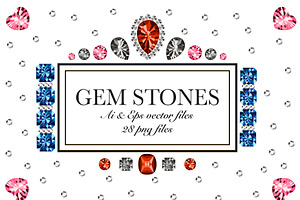 Vector gem stones set