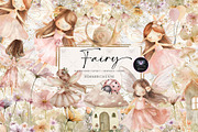 Fairy princess Watercolor Clipart, an Illustration by BigCakeBee (Thumbnail 1 of 4)
