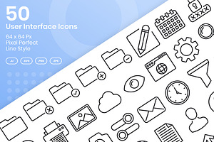 50 User Interface - Line, an Outline Icon by Kmg Design