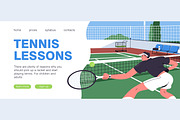 People play tennis on court banner, a Sport Illustration by Good Studio (Thumbnail 3 of 3)