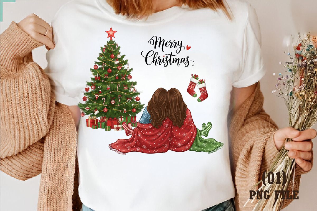 Merry Christmas Best Friends PNG, an Illustration by DreamArtGraphic (Photo 1 of 5)