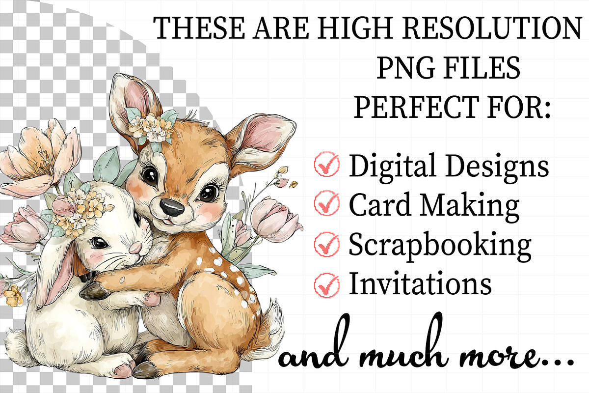 Whimsical Easter Cute Deer Clipart, an Illustration by Daily.Designs (Photo 2 of 7)