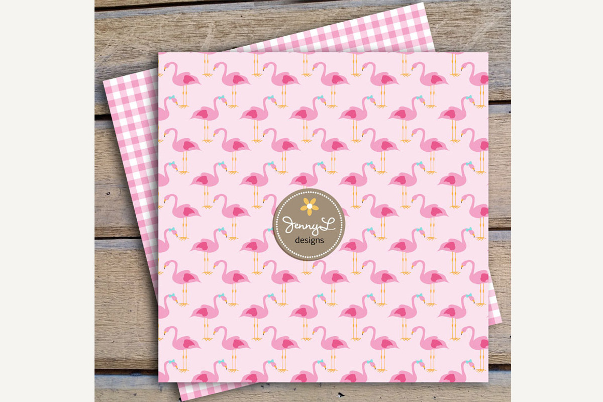 Summer Flamingo Digital Paper, a Pattern Graphic by JennyL Designs (Photo 3 of 3)