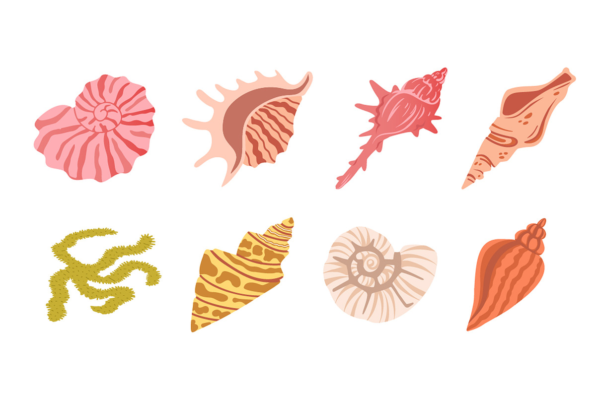 Coastal Beach Vector Set, a Seasonal Illustration by Zeukaa (Photo 6 of 7)