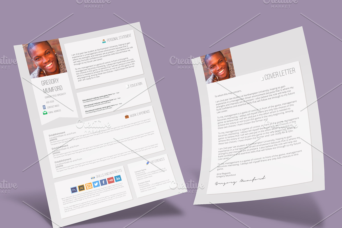 Social Media CV, a Resume Template by Valeur Design (Photo 2 of 4)