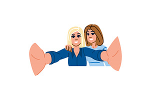 Two smiling businesswomen taking, a Person Illustration by pikepicture