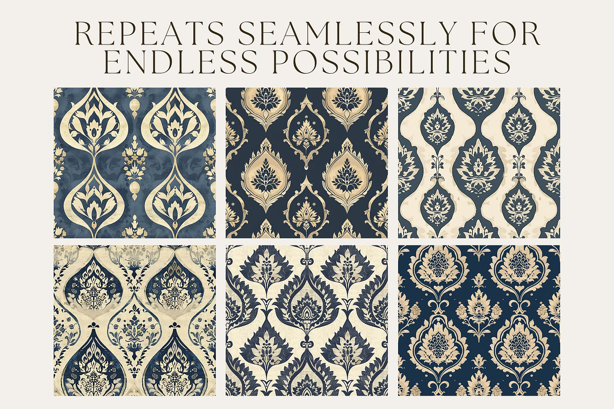 12 Teardrop Ottoman Seamless Pattern, a Pattern Graphic by Inknfolly (Photo 2 of 7)