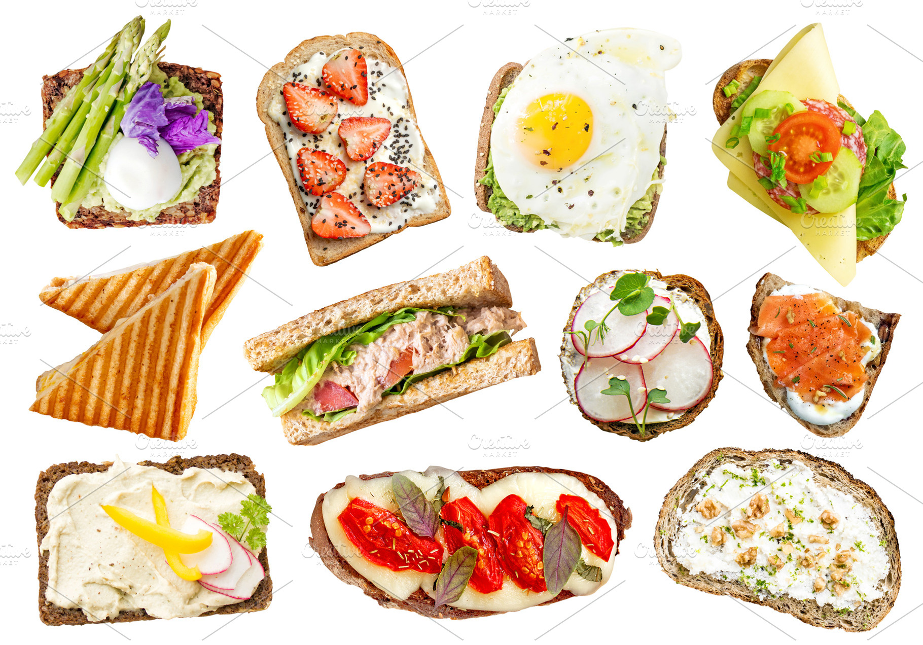 Sandwiches with various ingredients, a Food & Drink Photo by BOOCYS