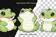 15 Bundle Watercolor Baby Crocodile, an Animal Illustration by Morspective (Thumbnail 2 of 8)