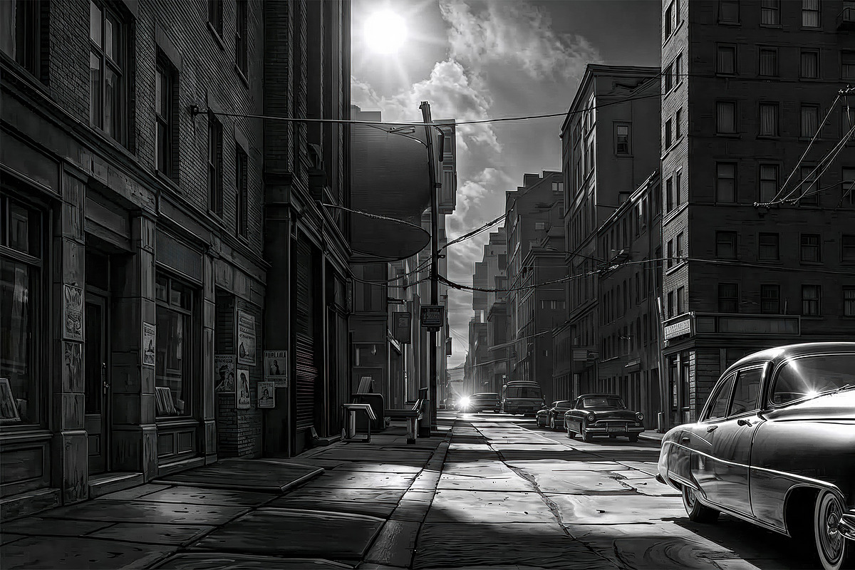 Vintage City Street, a Transportation Illustration by StockVerse Creative (Photo 3 of 4)