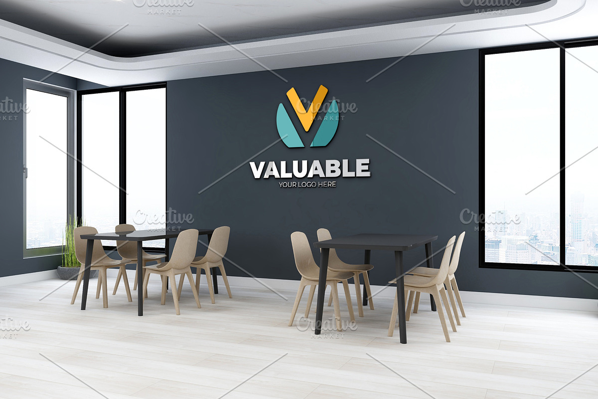 PSD Office Wall Logo Mockup, an Advertising Mockup by Ayy (Photo 9 of 23)