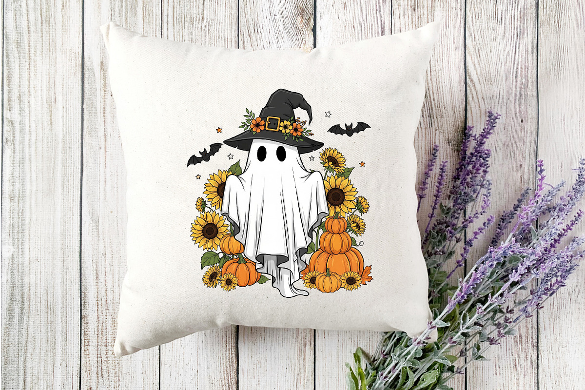 Spooky Ghost Halloween Pumpkins, an Illustration by Designking (Photo 4 of 4)