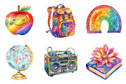 Groovy School Sublimation Clipart, an Illustration by SinaCreation (Thumbnail 2 of 5)