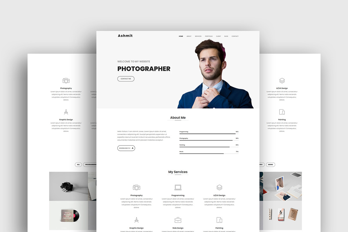 Portfolio Landing Page Template, a Bootstrap Template by nandinigraphics