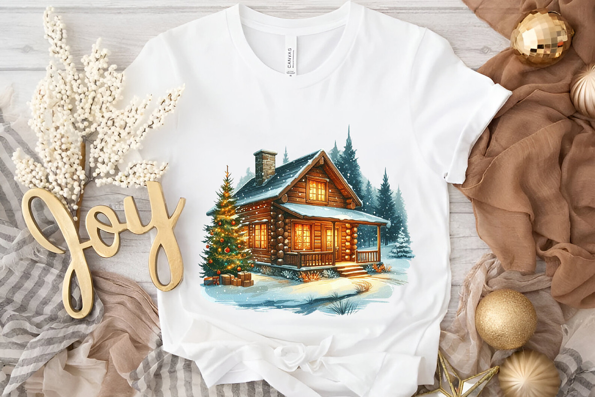 Christmas Winter Cabin Sublimation, an Illustration by DreamArtGraphic (Photo 4 of 6)