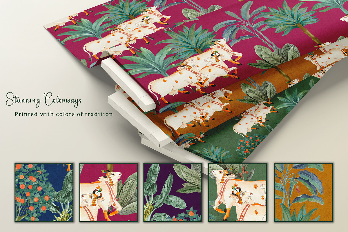 Pichhwai Gatha Prints & Patterns, a Pattern Graphic by GND ART STUDIO (Photo 2 of 8)