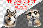 Watercolor Wild Animals Clipart, an Animal Illustration by Craft Nest (Thumbnail 3 of 5)