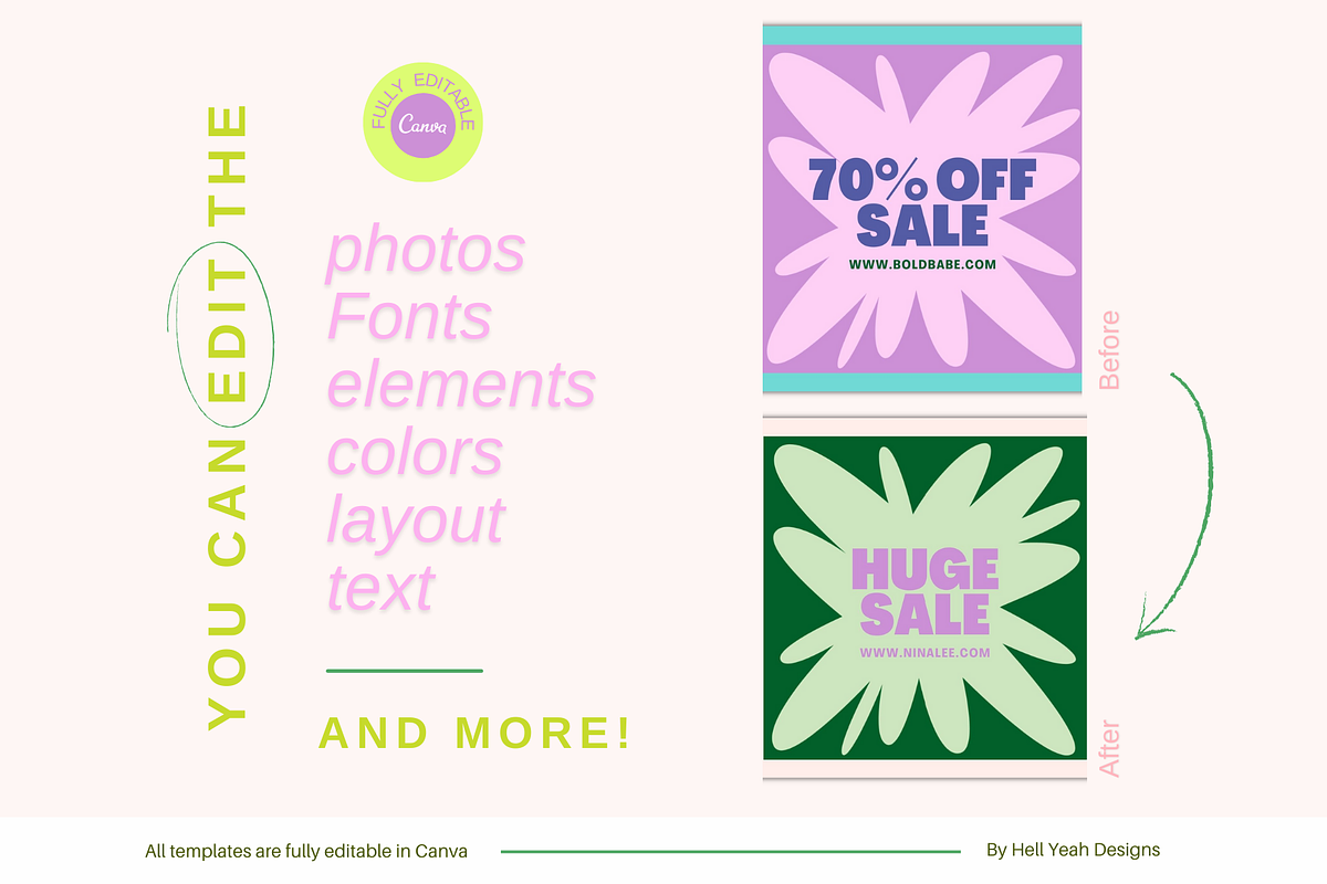 BOLD Instagram Carousel Posts, a Social Media Template by Hell Yeah Designs (Photo 6 of 9)