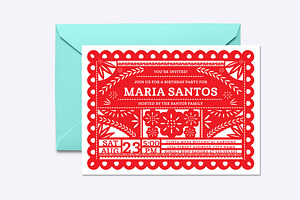 Papel Picado Invite Template, an Invitation Template by origamiprints