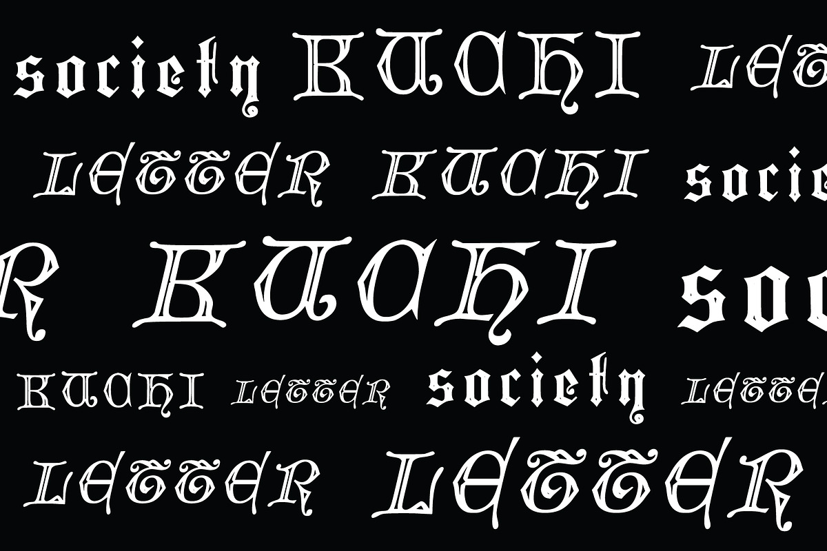 Kuchii Society Letter, a Blackletter Font by cromatixclassroom (Photo 3 of 6)