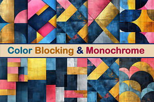 Color Blocking & Monochrom, a Pattern Graphic by Printable Treasure