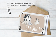 Cute Ghost Clipart, a Seasonal Illustration by EllyandLima (Thumbnail 7 of 7)