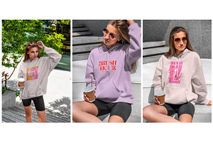 Hoodie Mockups Stylish Woman