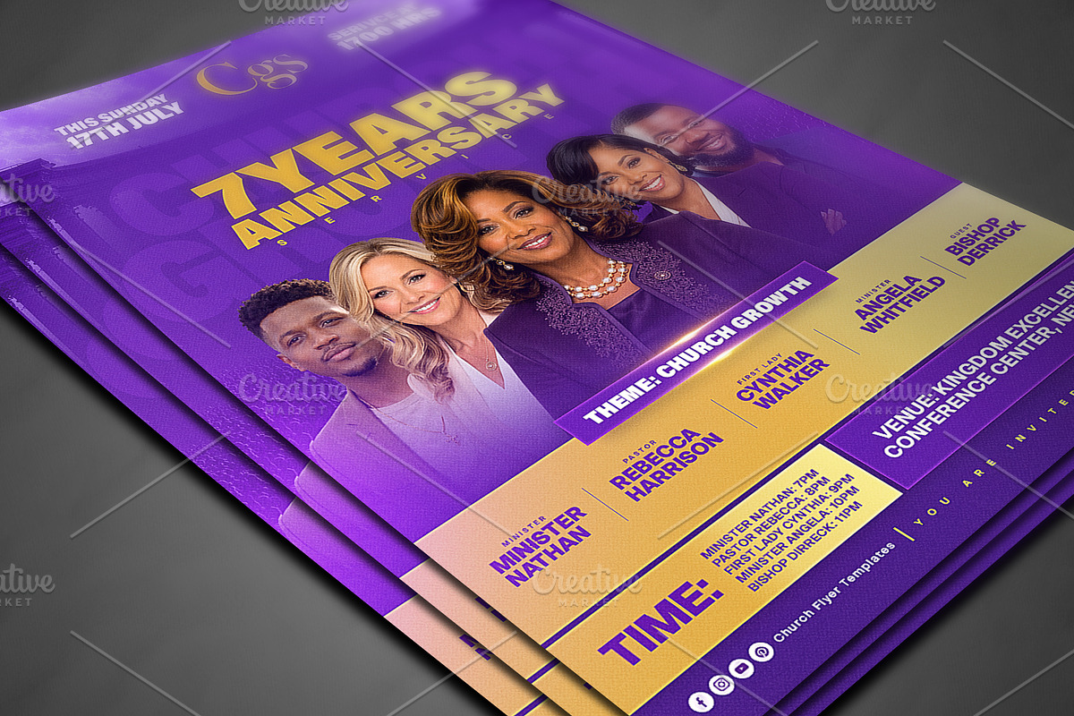 Church Anniversary Poster Template, a Social Media Template by church flyer templates (Photo 4 of 8)