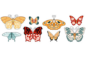 Groovy butterfly collection with, an Animal Illustration by art PVP - market