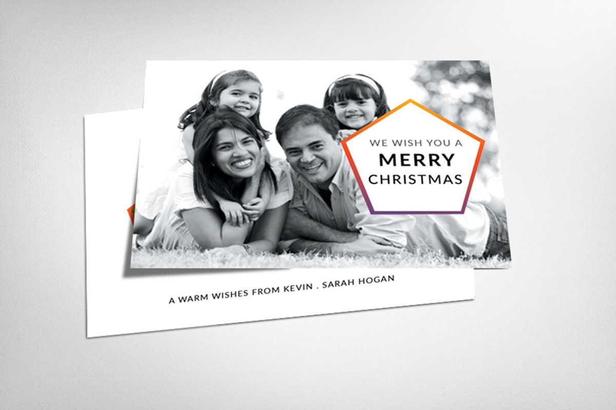 Modern Merry Christmas Card, a Card Template by graphicforest (Photo 1 of 3)