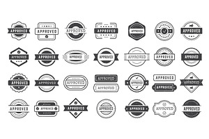 Approved stamp. Grunge textured, an Object Illustration by Onyx