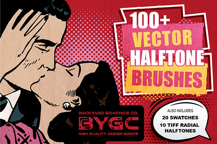 Heartfelt Halftone Vector Brushes, a Brush Add-On by BackYard Graphics Co.
