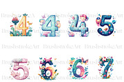 Numbers Clipart, Watercolor Numbers, an Education Illustration by BrushstrokeArtGB (Thumbnail 4 of 9)