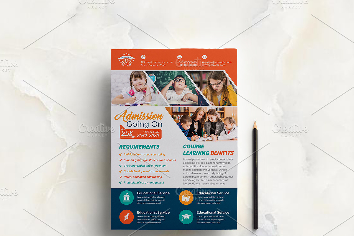 Kids School Flyer, a Flyer Template by Cristal Pioneer (Photo 3 of 3)