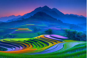 A scenic view of rice fields is, a Nature Photo by ZinetroN