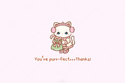 Cute Kawaii Cat Clipart PNG Bundle, an Animal Illustration by Blumensdiary (Thumbnail 11 of 11)