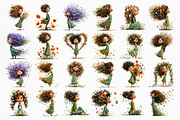 Whimsical Wildflower Hair Girl, a Seasonal Illustration by Craft Nest (Thumbnail 6 of 6)