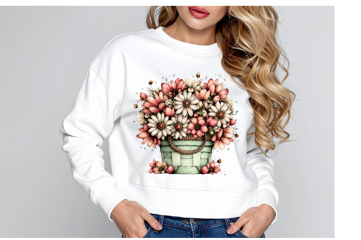 Whimsical Spring Flowes Busket Clipa, an Illustration by GatewayDesign (Photo 6 of 6)