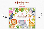 Watercolor Safari Animals clipart, an Animal Illustration by LuiDesignStudio (Thumbnail 6 of 6)