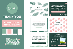 Thank You Card Templates Canva, a Card Template by florasfabrica