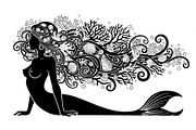 Fantasy Flowing Hair Mermaid Bundle, an Illustration by jahid234 (Thumbnail 16 of 31)