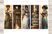 Victorian Library Bookmarks Bundle, a Person Illustration by GlamArtZhanna (Thumbnail 2 of 3)